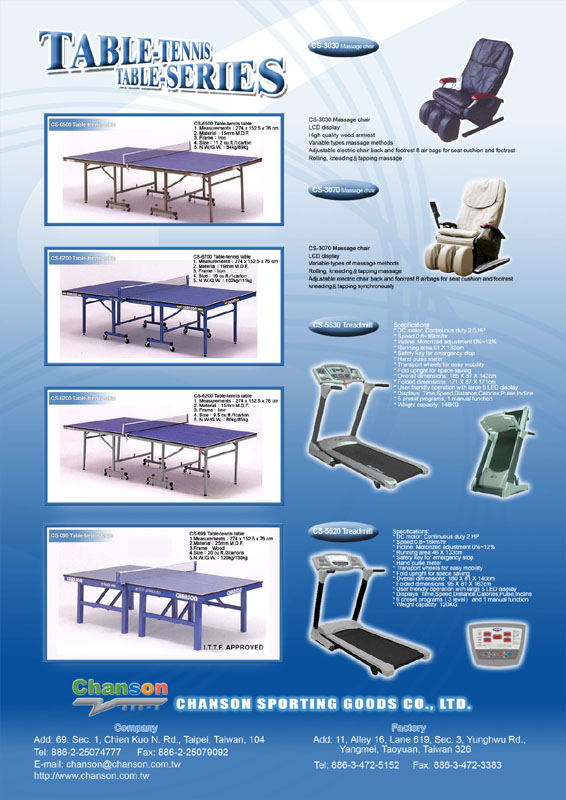 CHANSON SPORTING GOODS CO., LTD.                  
