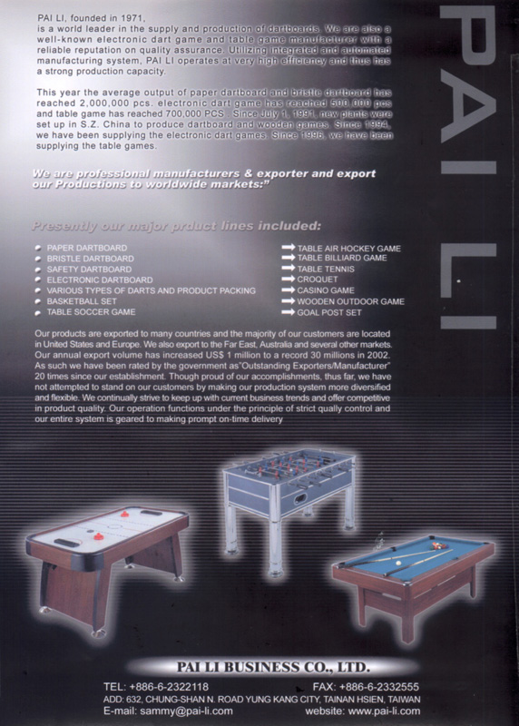 PAI LI BUSINESS CO., LTD.                         